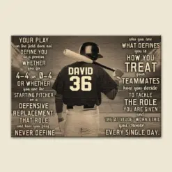 Personalized Baseball Poster - Your Play On The Field Does Not Define You As A Person - Poster & Canvas