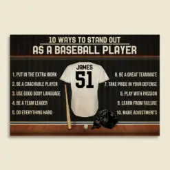 Personalized Baseball Uniform Poster Ways To Stand Out As A Baseball Player - Retro - Poster & Canvas