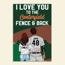 Personalized Basketball Couple Poster - I Love You To The Centerfold Fence And Back - Poster & Canvas