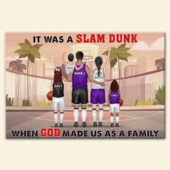 Personalized Basketball Family Poster - It Was A Slam Dunk - Poster & Canvas