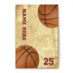 Personalized Basketball Poster & Canvas, Basketball Dirty Ball Vintage Wall Art, Custom Name Number Home Decor For Son, Boy