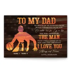 Personalized Basketball Poster & Canvas, To My Dad Wall Art, Home Decor, Father's Day, Birthday Gift For Men, Dad, Husband