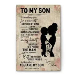 Personalized Basketball Poster & Canvas, To My Son Wall Art, Home Decor, Mother's Day, Birthday Gift For Mom, Son, Kid