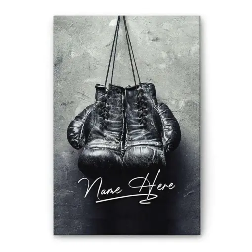 Personalized Boxing Poster & Canvas, Boxing Gloves Wall Art, Custom Name Home Decor, Father's Day, Birthday Gift For Men, Boyfriend, Dad, Husband