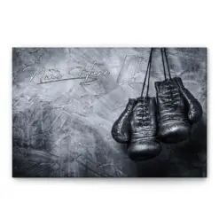 Personalized Boxing Poster & Canvas, Motivational Workout - Old Boxing Gloves Wall Art, Custom Name Home Decor For Boy, Son