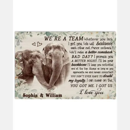 Personalized Elephant We Are Team