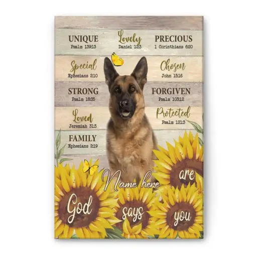 Personalized German Shepherd Poster & Canvas, God Says You Are Wall Art, Home Decor, Mother's Day, Birthday Gift For Dog Mom, Dog Lover, Dog Owner