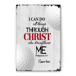 Personalized Golf Poster & Canvas, I Can Do All Things Through Christ Bible Verse - Philippians 4:13 Wall Art, Custom Name Home Decor