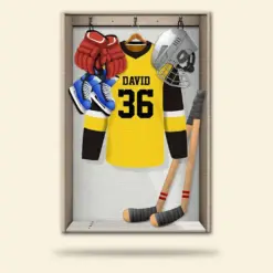 Personalized Hockey Apparel And Equipment Poster - Custom Name Number - Poster & Canvas