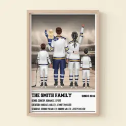 Personalized Hockey Minimalist Poster - Hockey Family Collage Art Print - Poster & Canvas