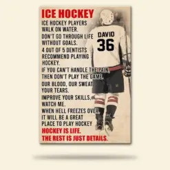 Personalized Hockey Player Poster - Hockey Is Life The Rest Is Just Details - Retro - Poster & Canvas