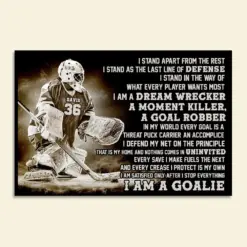 Personalized Hockey Player Poster - I Stand Apart From The Rest - Vintage - Poster & Canvas