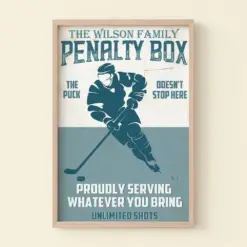 Personalized Hockey Player Poster - Penalty Box The Puck Doesn't Stop Here - Poster & Canvas