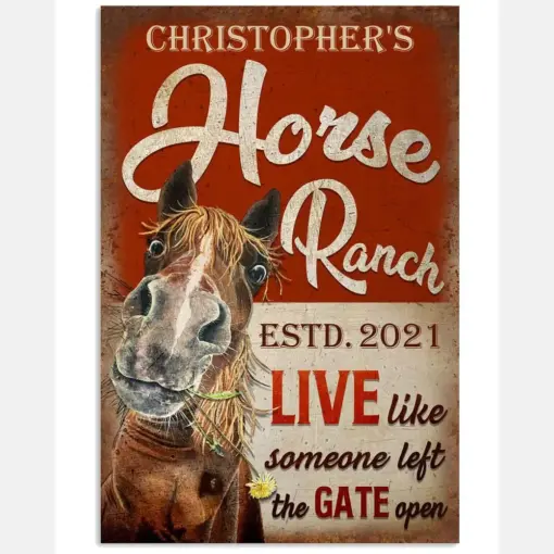 Personalized Horse Ranch The Gate Open