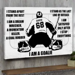 Personalized I Am A Goalie Hockey Poster, Canvas