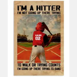 Personalized I'm A Hitter Baseball Wall Art