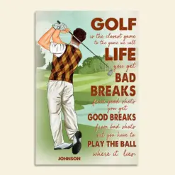 Personalized Man Playing Golf Poster - Golf Is The Closest Game To The Game - Poster & Canvas