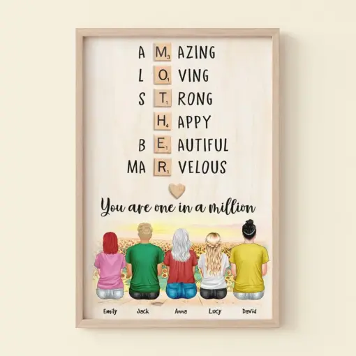 Personalized Mother's Day Wall Art - You Are One In A Million - Poster & Canvas