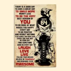 Personalized Motocross Poster - Today Is A Good Day - Vintage - Poster & Canvas