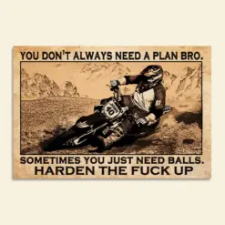 Personalized Motocross Poster - You Don't Always Need A Plan Bro - Vintage - Poster & Canvas