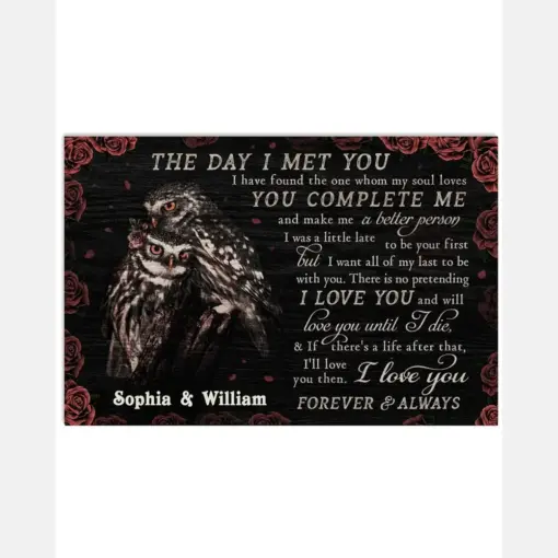 Personalized Owl The Day I Met You