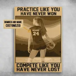 Personalized Practice Like You Have Never Won Volleyball Poster, Canvas