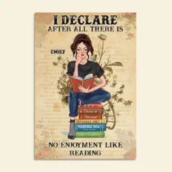 Personalized Reading Girl Poster - Jane Austen Fan - I Declare After All - Poster & Canvas