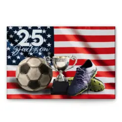 Personalized Soccer Poster & Canvas, Soccer and American Flag Wall Art, Home Decor, Father's Day Gift For Men, Dad, Husband, Boy, Son