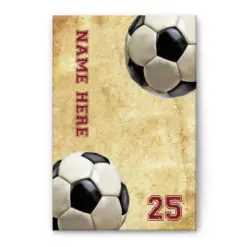 Personalized Soccer Poster & Canvas, Soccer Dirty Ball Vintage Wall Art, Custom Name Number Home Decor For Son, Boy