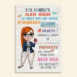 Personalized Teacher Dolls Poster - Teacher Class Rules - Poster & Canvas