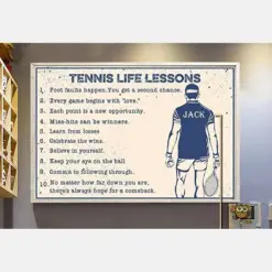 Personalized Tennis Life Lessons Tennis Boy Poster, Canvas