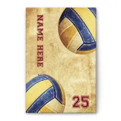 Personalized Volleyball Poster & Canvas, Volleyball Dirty Ball Vintage Wall Art, Custom Name Number Home Decor For Daugher, Girl