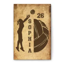 Personalized Volleyball Poster & Canvas, Volleyball Player - Inspirational Wall Art, Custom Name Number Home Decor For Daughter, Girl