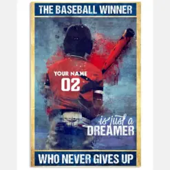 Personalized Wall Art Prints Set - The Baseball Winner Is A Dreamer Who Never Gives Up - Origin Art