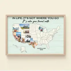 Personalized Wall Art Traveling In Life It's Not Where You Go Traveling Map - Poster & Canvas