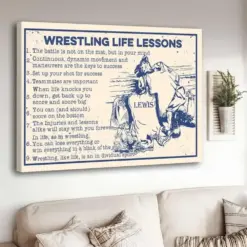 Personalized Wrestling Life Lessons Poster, Canvas