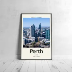 Perth Poster - Oil Painting Technique | Oceanic Wall Art | & Printed Travel Prints | Animalistic Home Decor