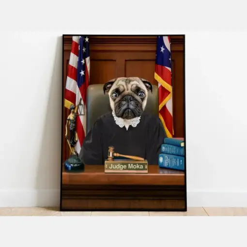 Pet Judge Portrait Custom Judge Portrait Dog Judge Cat Judge Portrait From Photo Law Court Portrait Portrait Gift For Judges