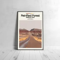 Petrified Forest Poster - Oil Painting Technique | Usa National Park Wall Art | & Printed Travel Prints | Animalistic Home Decor