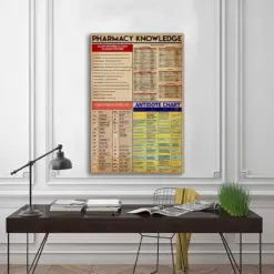 Pharmacy Knowledge Poster Home Decor Wall Lover Gift Wall Art Home Education Poster Pharmacist Gift Knowledge Poster Christmas Gift