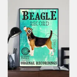 Photo Canvas Prints Gift For Dog Lovers Beagle Record Birthday Gift Vintage Home Wall Decor Canvas