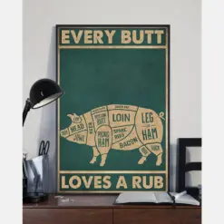 Pig Loves Canvas Prints Every Butt Loves A Rub Farm Vintage Wall Art Gifts Vintage Home Wall Decor Canvas