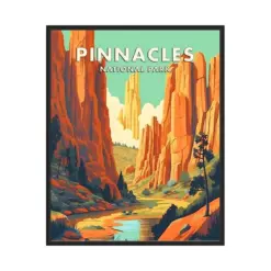 Pinnacles National Park Poster Art Print Retro National Park Gifts