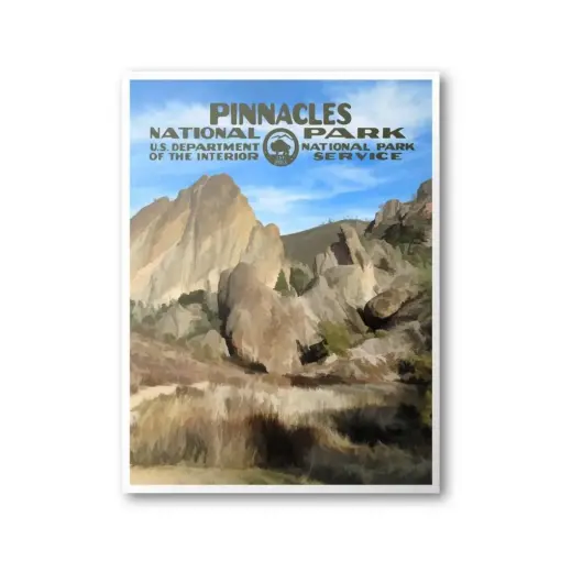 Pinnacles National Park Poster | National Park Poster | National Park Print | Vintage Poster | Wall Art | Home Decor