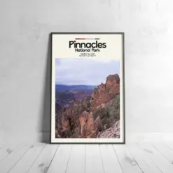 Pinnacles Poster - Oil Painting Technique | Usa National Park Wall Art | & Printed Travel Prints | Animalistic Home Decor