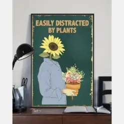 Plants Poster Easily Distracted Vintage Room Home Decor Wall Art Gifts Idea