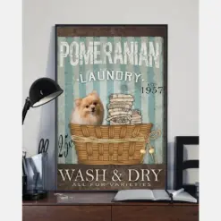 Pomeranian Laundry Wash And Dry Canvas Prints Vintage Wall Art Gifts Vintage Home Wall Decor Canvas