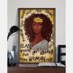 Portrait Of Black Queen Canvas Prints Vintage Wall Art Gifts Vintage Home Wall Decor Canvas