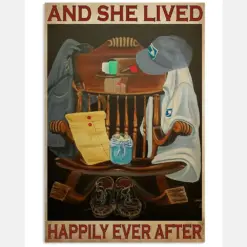 Postal Worker Canvas Prints And She Lived Happily Ever After Vintage Wall Art Gifts Vintage Home Wall Decor Canvas