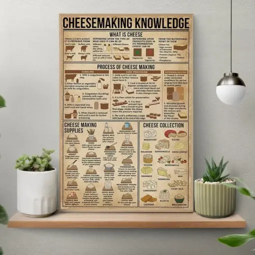 Poster Artisan Cheese Tips Home Cheese Production Decor Cheese Enthusiast Gift Knowledge Poster Kitchen Decor